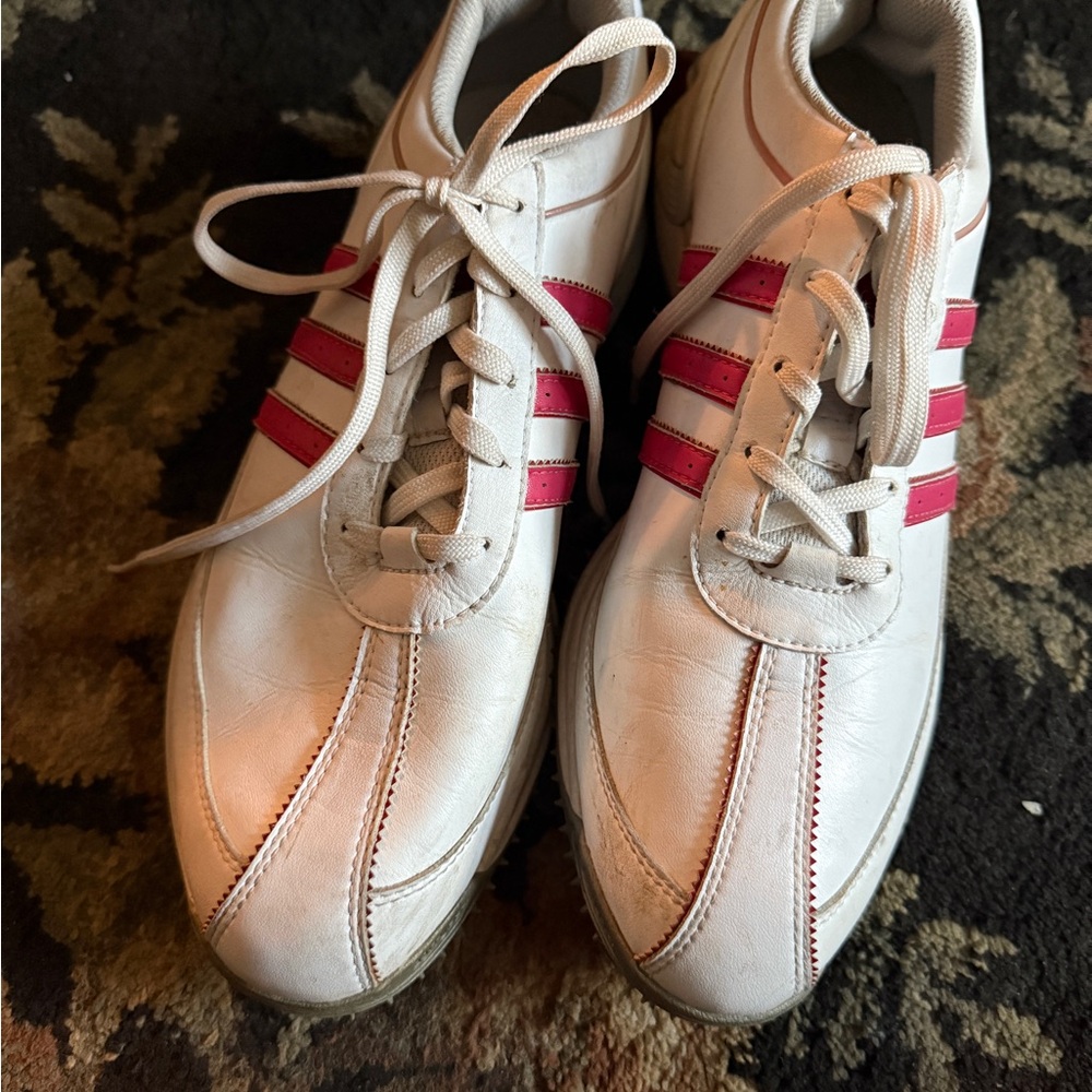 adidas Women's White and Red Shoes